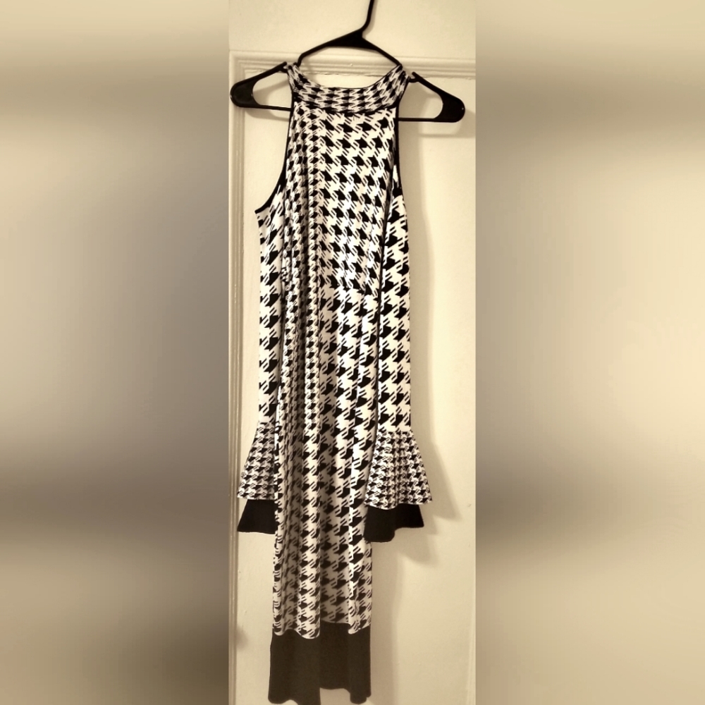 Women's Dress,Venus,Medium,Black and White